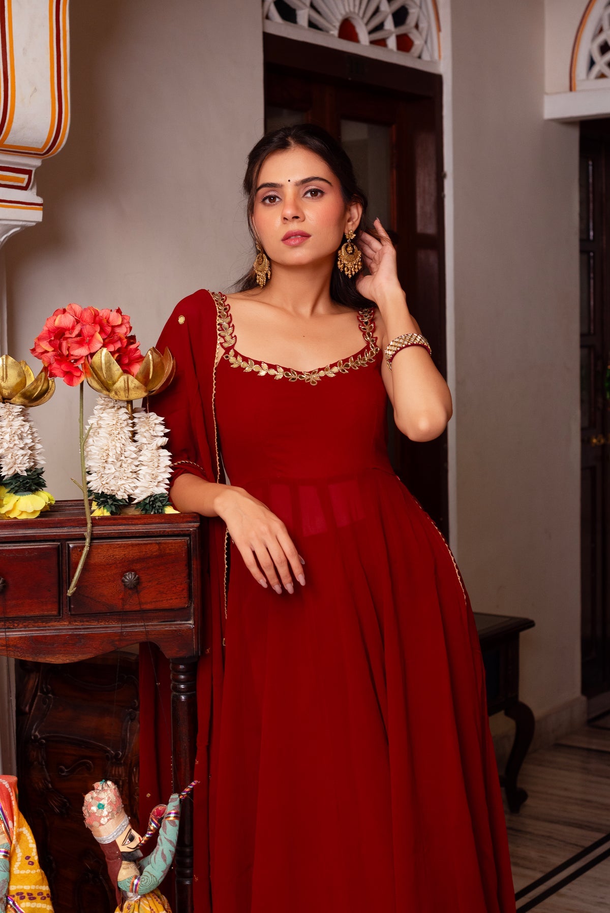 NEW BEAUTIFUL MIRROR WORK TOP AND PALAZZO WITH DUPATTA