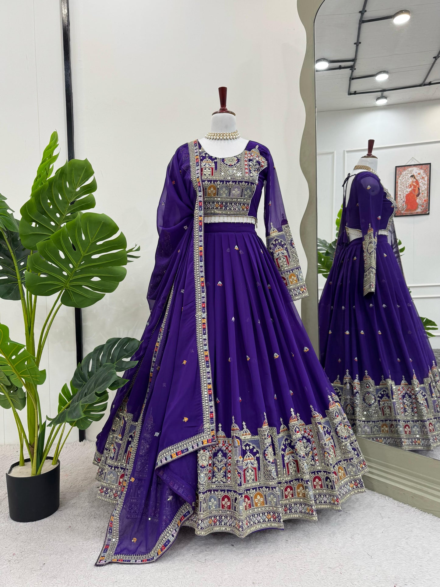 Heavy Boutique Wedding Specially Blue Color Lehenga Collection