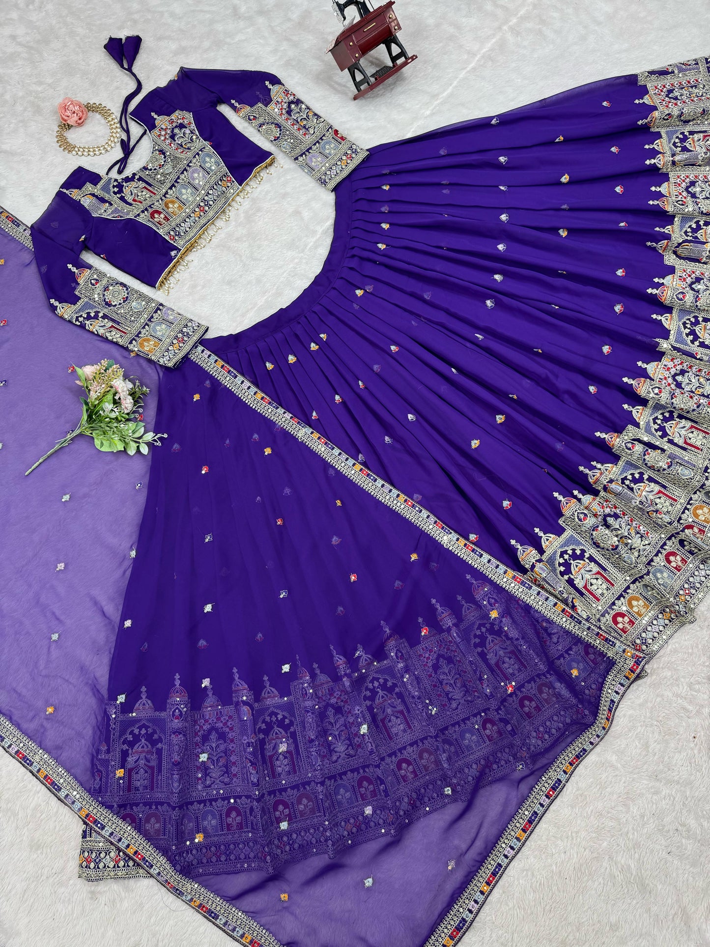 Heavy Boutique Wedding Specially Blue Color Lehenga Collection