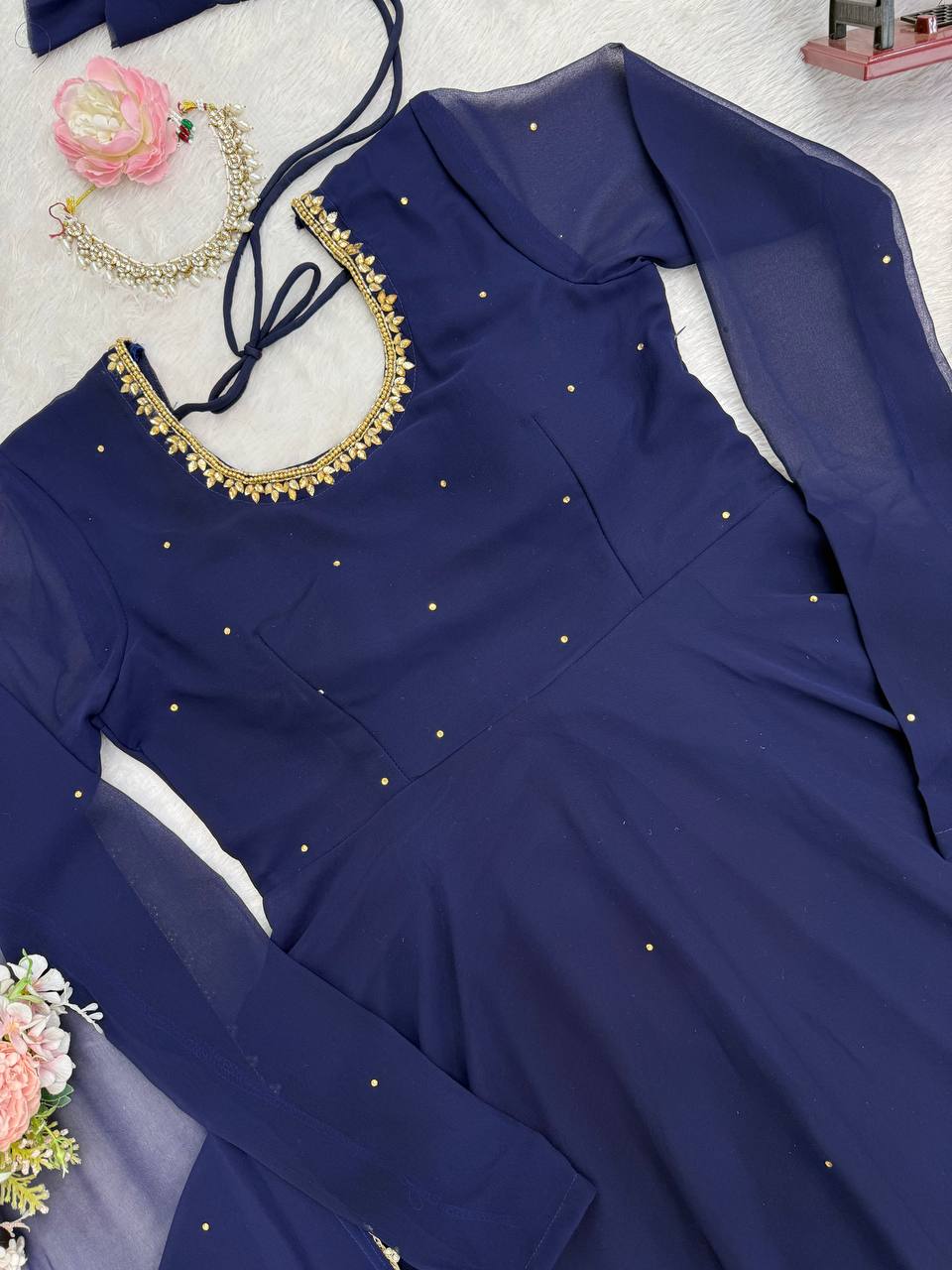 New wedding Specially Nevy Blue Anarkali Suit Set