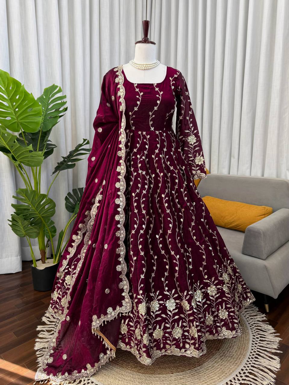 Exclusive Bridal Two Color Party Anarkali Suit Edit