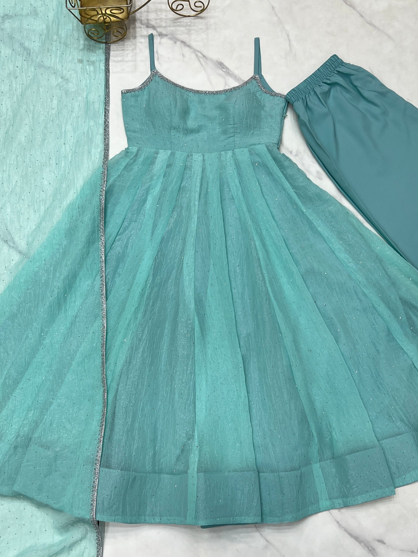 Royal Crunchy Silk Anarkali Gown With Swarovski Work & 4M Flair