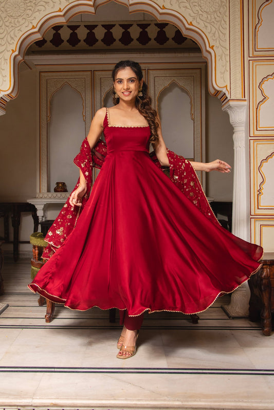 Treading Maroon And Purple Anarkali set