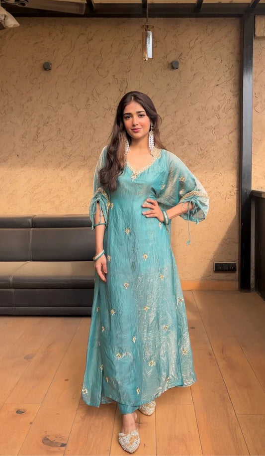 The Best Skyblue  Oversized Mastani Suit set