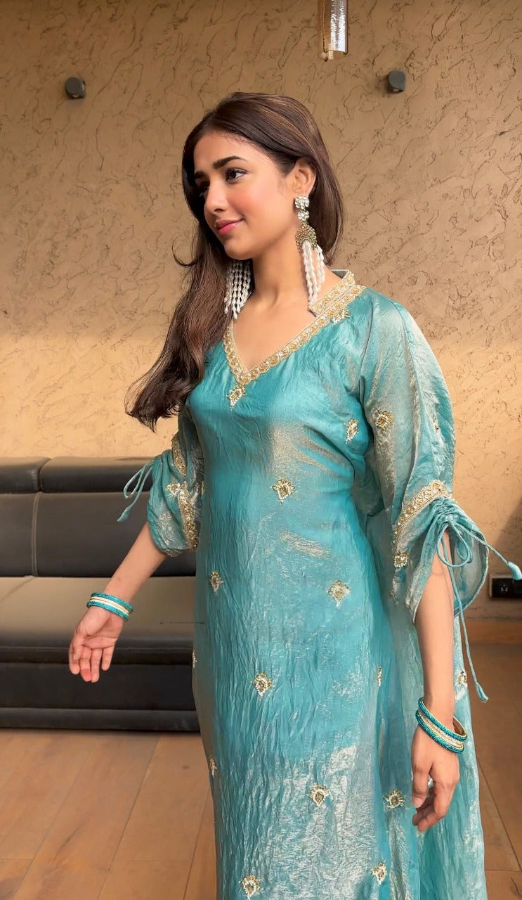 The Best Skyblue  Oversized Mastani Suit set