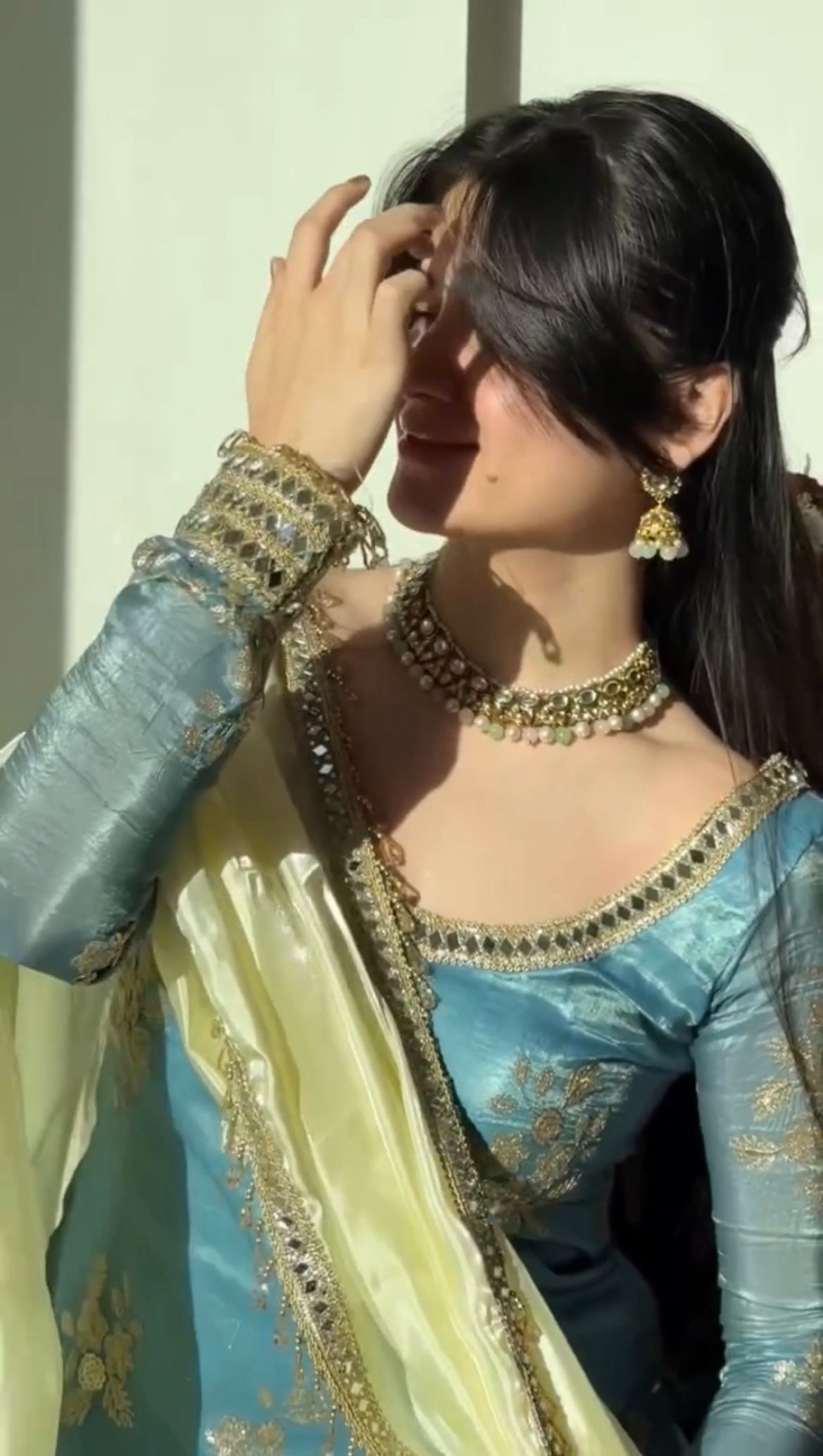 Trendy Wedding Special Heavy Sky Sharara Suit