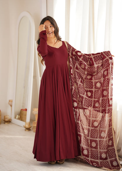 Wedding Special 16-Kali Anarkali Gown With Heavy Designer Dupatta