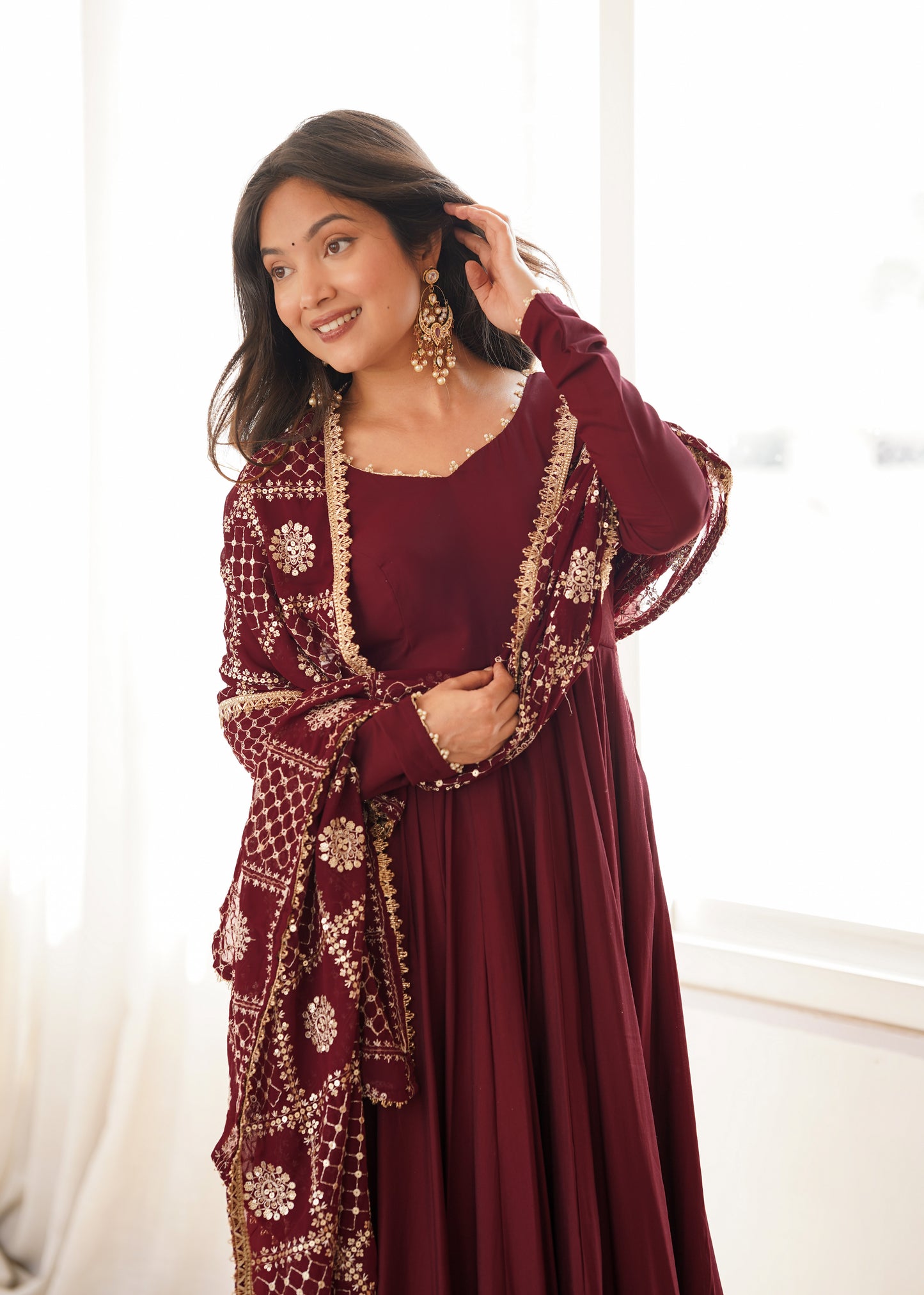 Wedding Special 16-Kali Anarkali Gown With Heavy Designer Dupatta