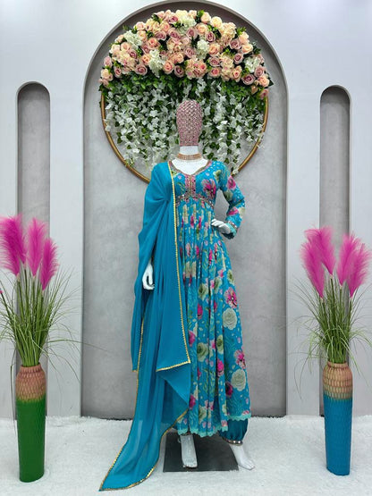 Beautiful New Party Wear Alia Cut Suit Set