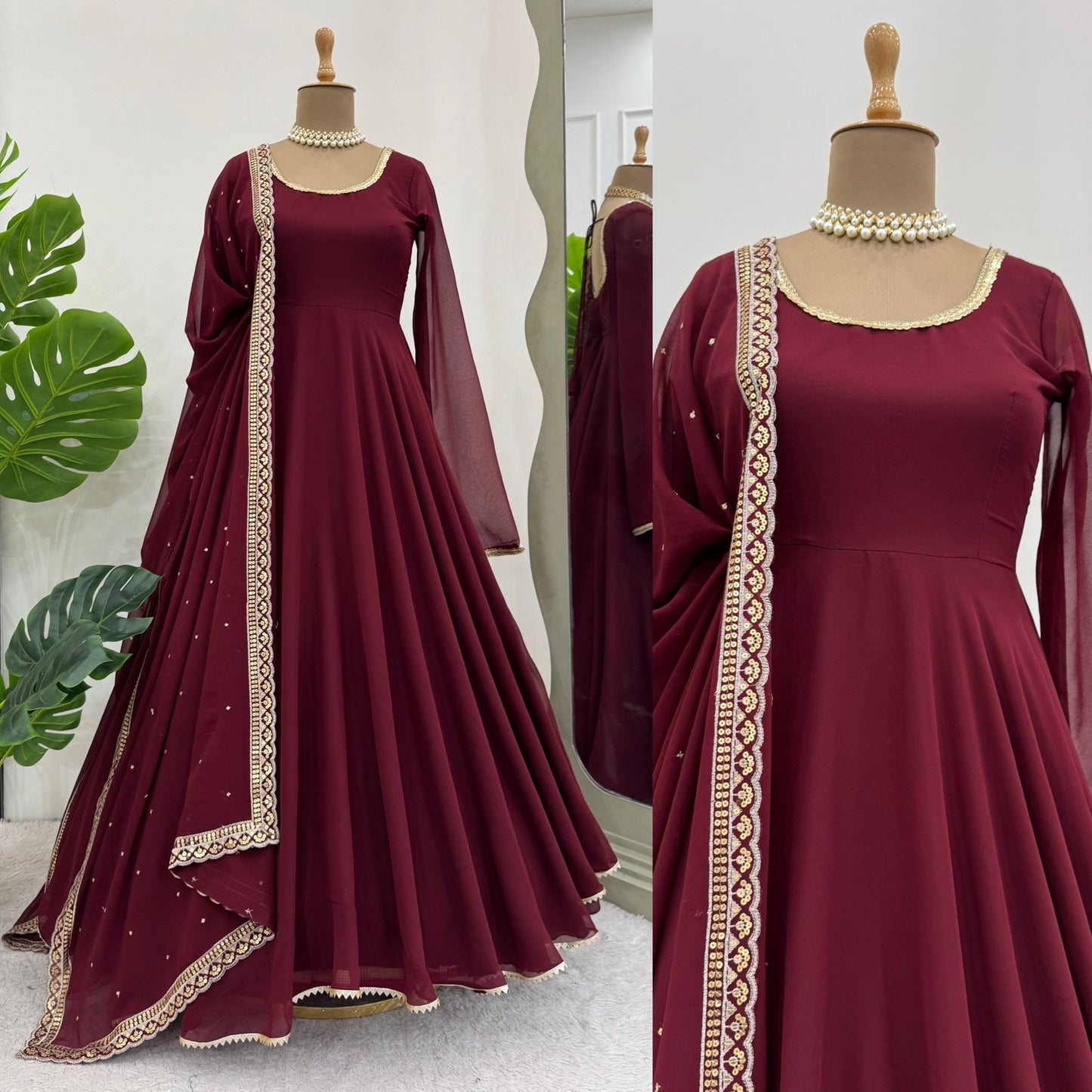 New Treading Maroon Anarkali Suit Set