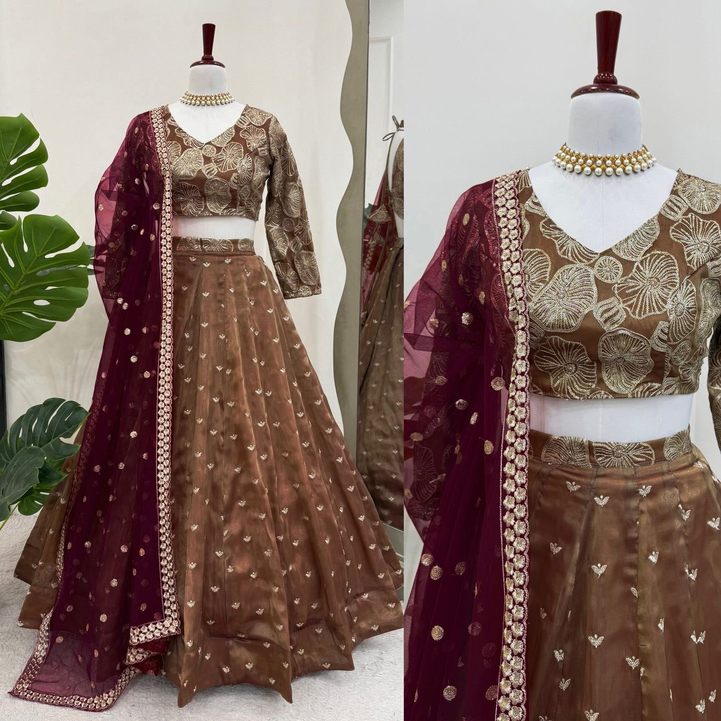 BEAUTIFUL JIMI CHOO SEQUENCE WORK LEHENGA CHOLI