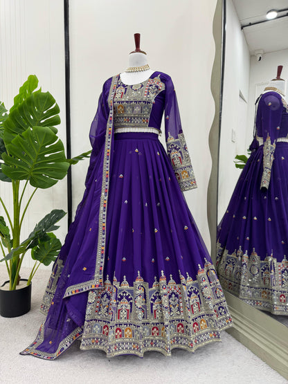 Heavy Boutique Wedding Specially Blue Color Lehenga Collection