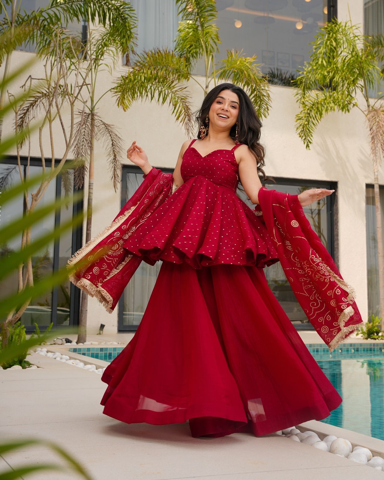 New Beautiful Fancy Skirt And Plazo Set