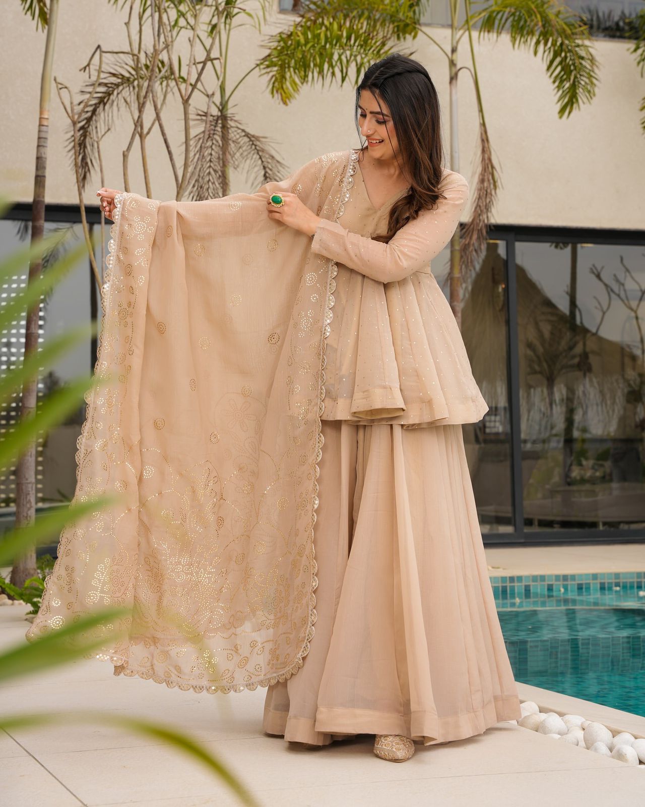 New Beautiful Fancy Skirt And Plazo Set