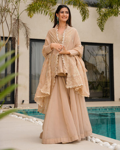 New Beautiful Fancy Skirt And Plazo Set