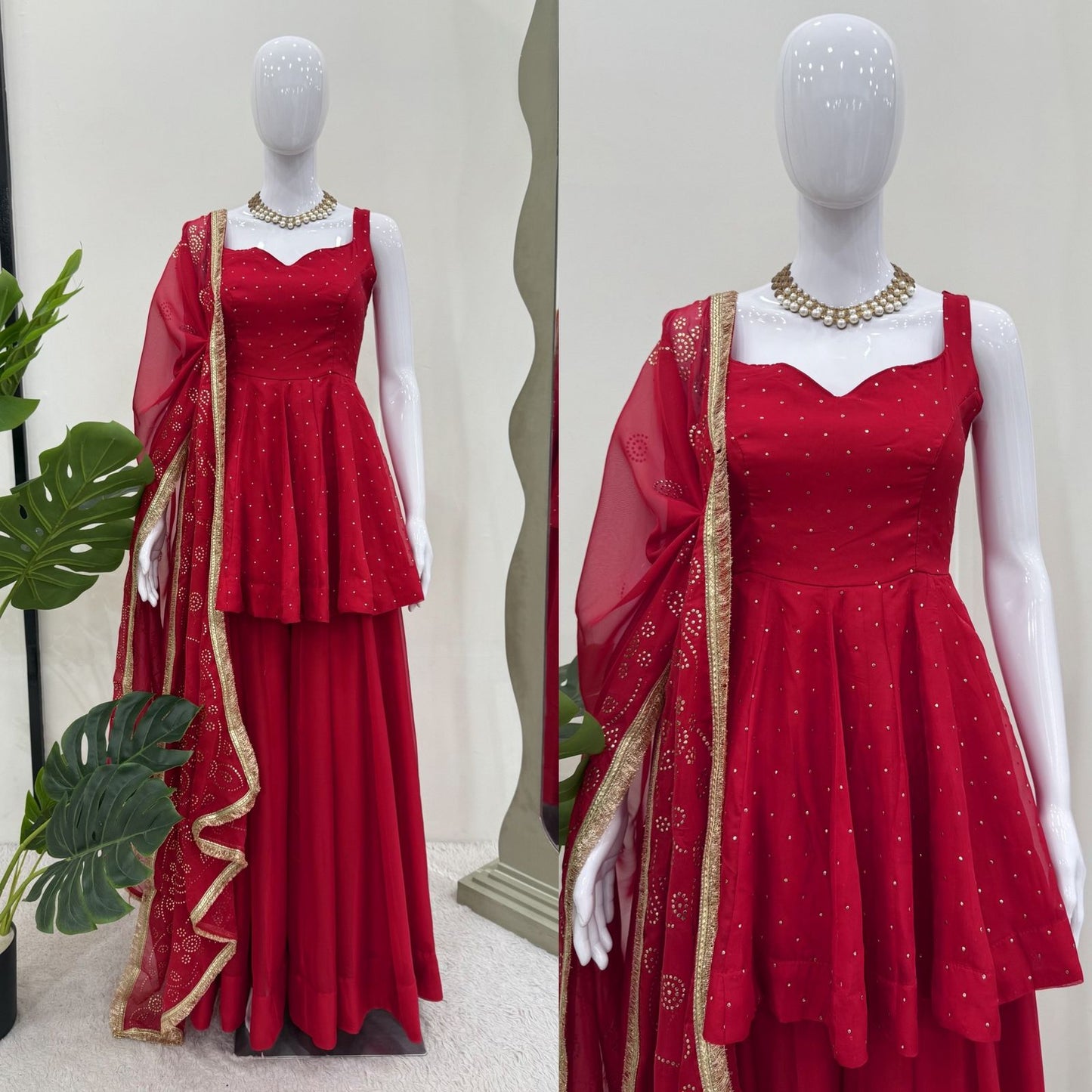 New Beautiful Fancy Skirt And Plazo Set