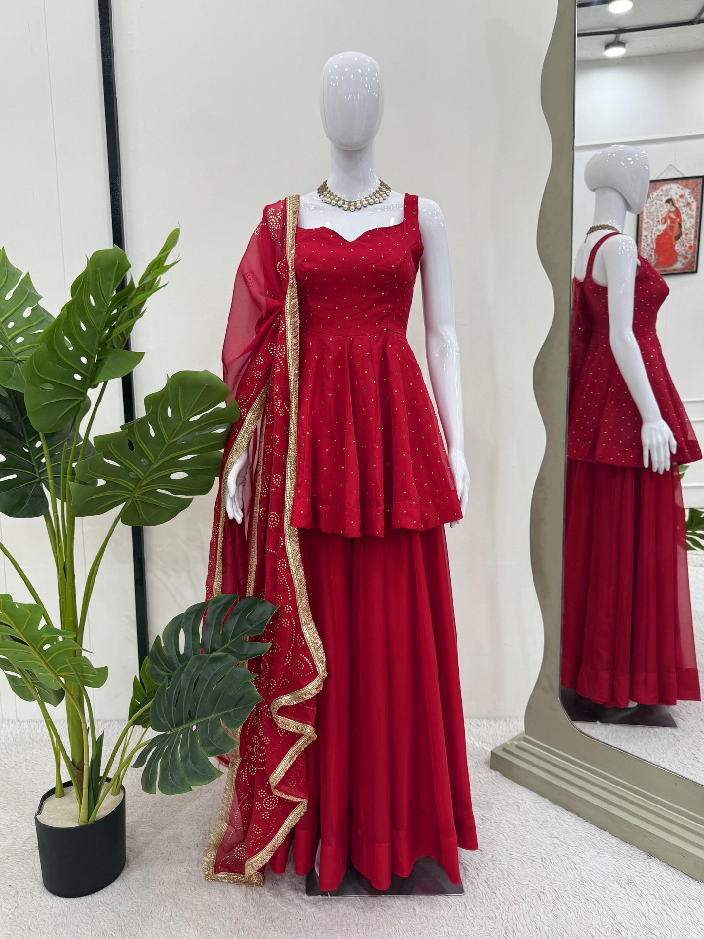 New Beautiful Fancy Skirt And Plazo Set