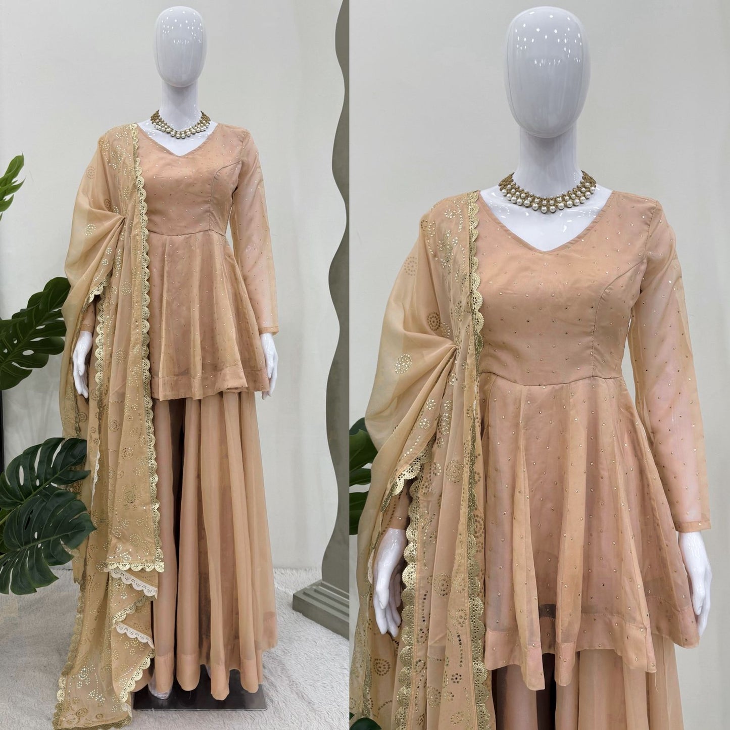 New Beautiful Fancy Skirt And Plazo Set