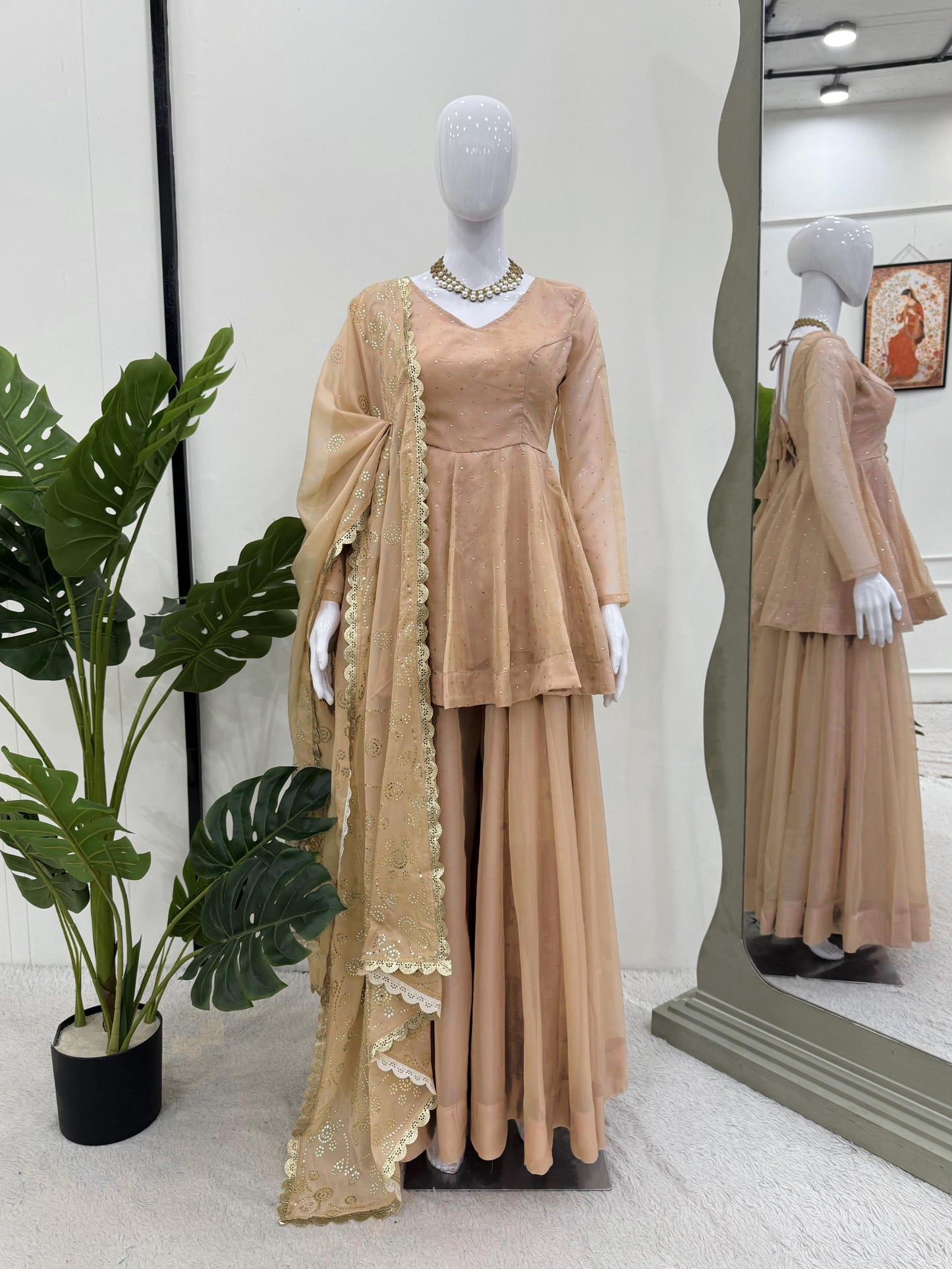 New Beautiful Fancy Skirt And Plazo Set
