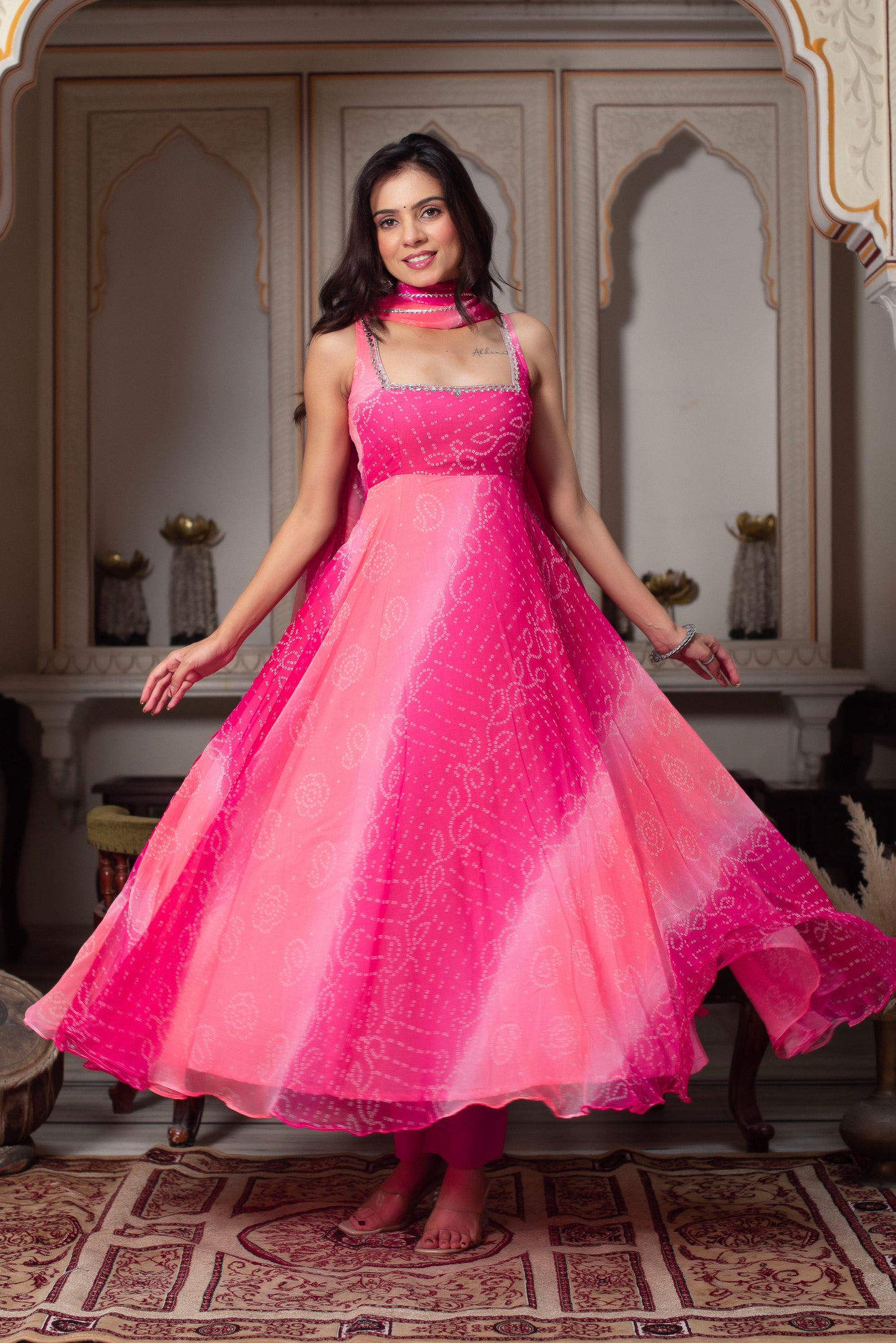 Premium Wedding Edition Designer Baby Pink Anarkali Suit