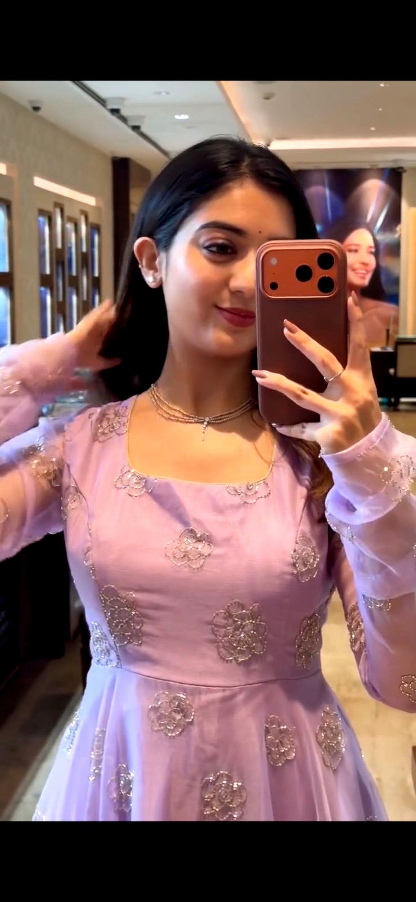 Wedding Embroidered Purple Anarkali Set