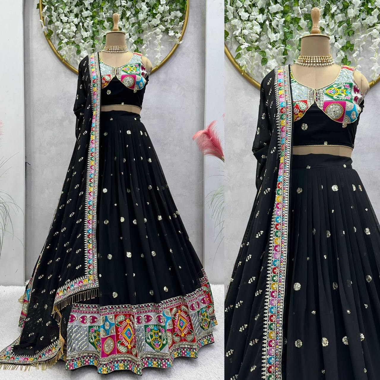 Presenting New Designer Lehenga Choli with Black and Red color