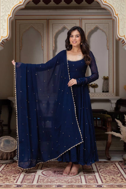 New wedding Specially Nevy Blue Anarkali Suit Set