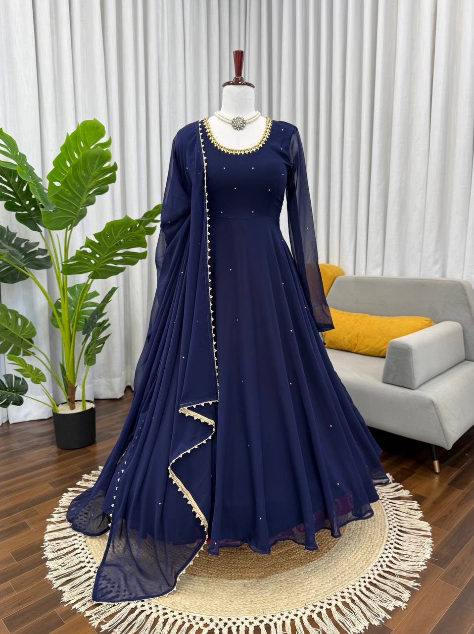 New wedding Specially Nevy Blue Anarkali Suit Set