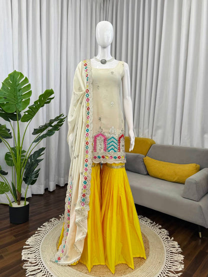 Stylish Wedding Celebration Sharara Suit & Plazo