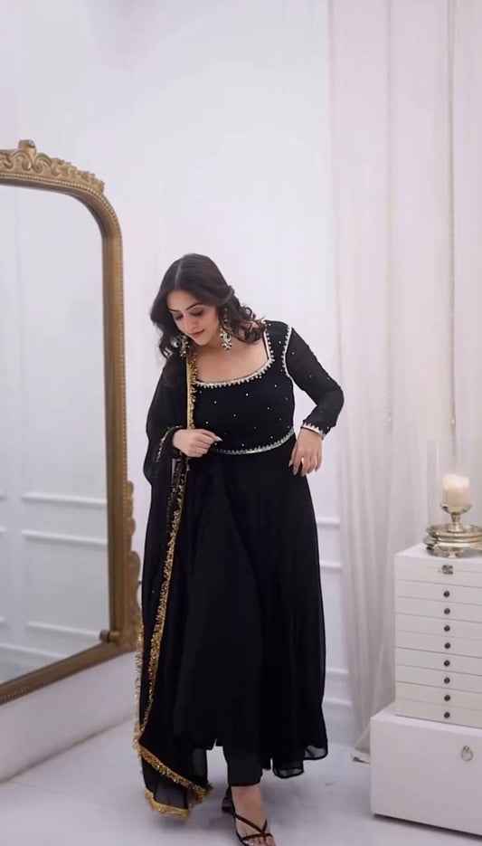 Elegant Wedding Wear Color Anarkali Suit