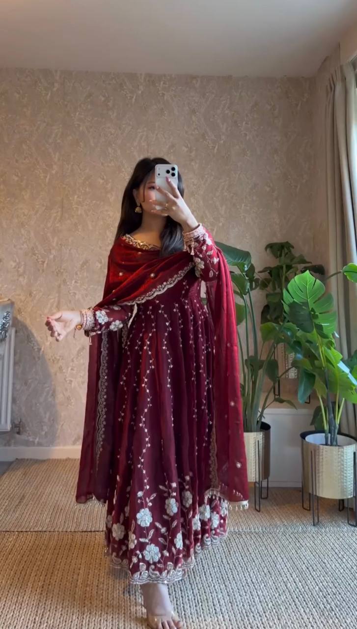 Exclusive Bridal Two Color Party Anarkali Suit Edit