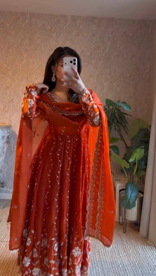 Exclusive Bridal Two Color Party Anarkali Suit Edit