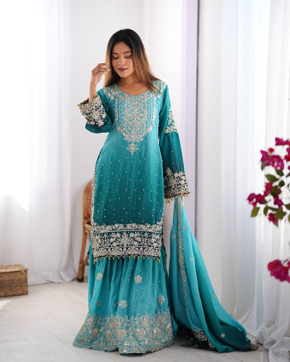 Classic Wedding Embroidered Sharara Suits