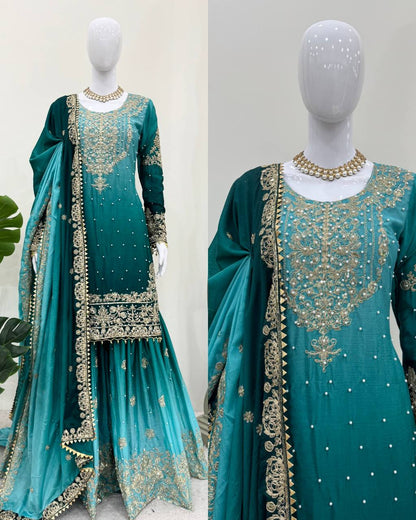 Classic Wedding Embroidered Sharara Suits