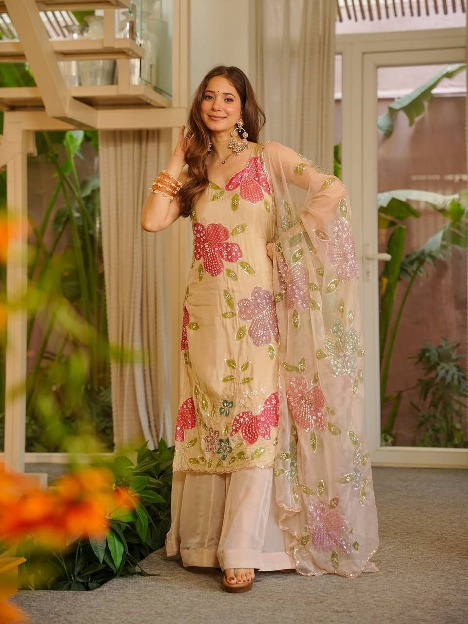 Classic Wedding Top & Sharara Suit