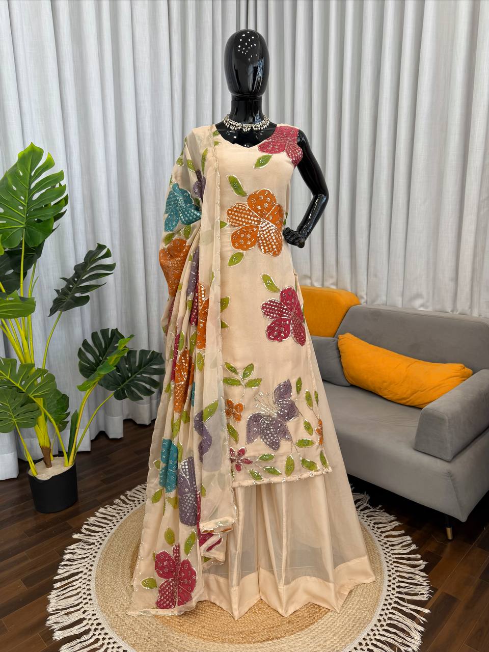 Classic Wedding Top & Sharara Suit